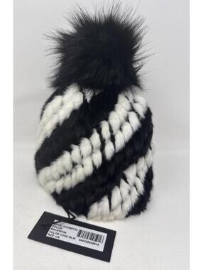 Jocelyn Women's Black Pineapple Multicolor Knit Faux Fur Hat One Size $110